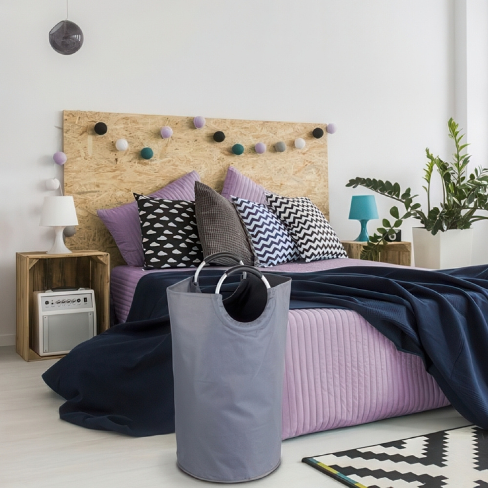 Tvättkasse, Stor, 69 L, JUMBO BASKET, Ø 38 x H 72 cm, Mörkgrå i gruppen Förvaring / Tvätt och tork / Tvättkorgar hos SmartaSaker.se (43082)