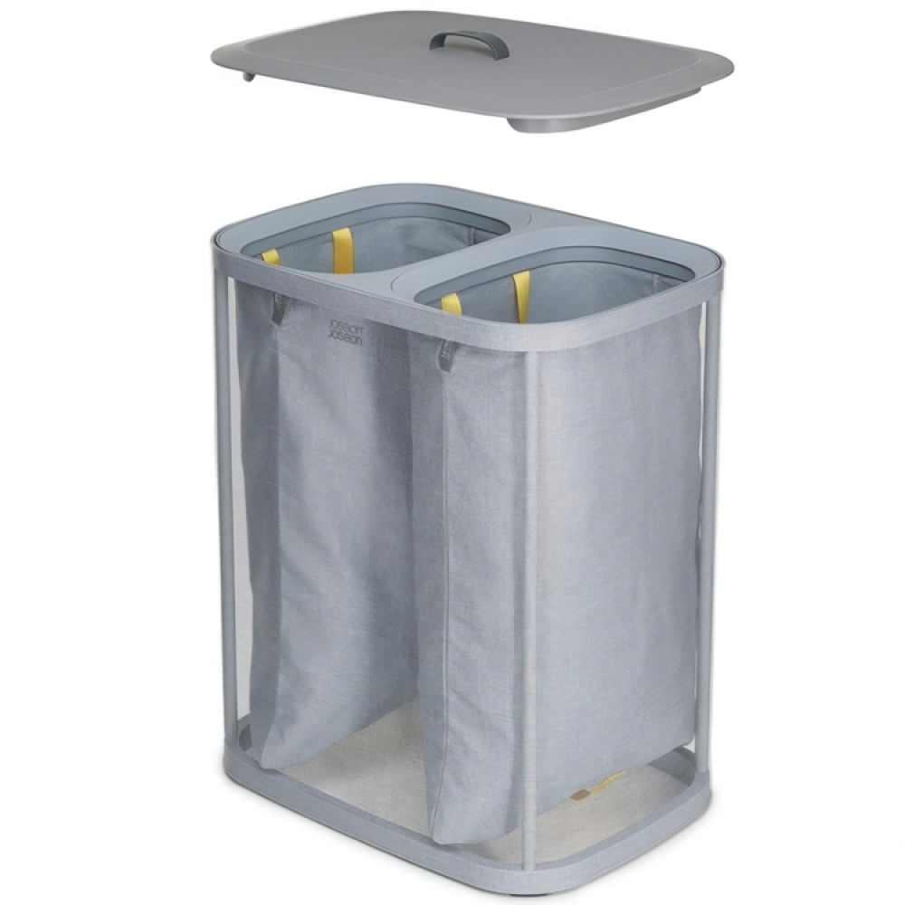 Tvättkorg 2-delad, Uttagbara säckar, 90 L, JOSEPH JOSEPH DUO TOTA, 56 x 39,5 x H 71 cm i gruppen Förvaring / Tvätt och tork / Tvättkorgar hos SmartaSaker.se (43087)