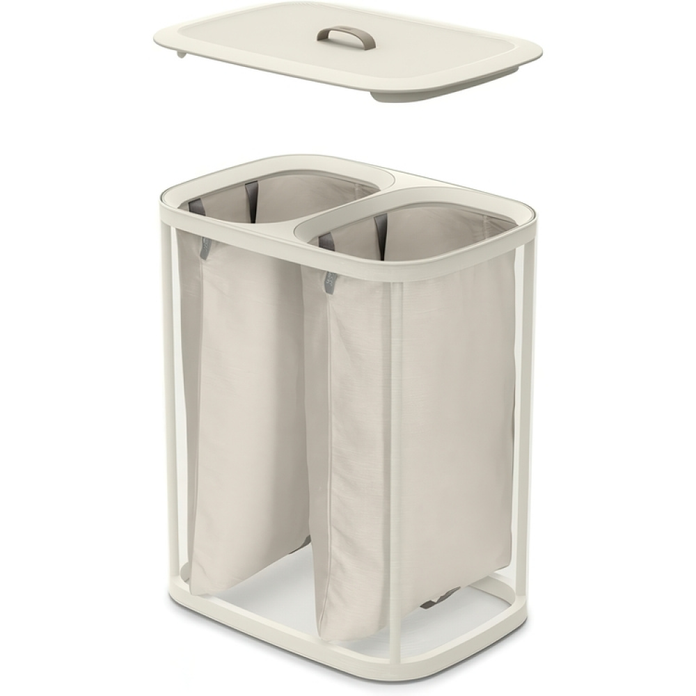 Tvättkorg 2-delad, Uttagbara säckar, 90 L, JOSEPH JOSEPH DUO TOTA, 56 x 39,5 x H 71 cm i gruppen Förvaring / Tvätt och tork / Tvättkorgar hos SmartaSaker.se (43087)