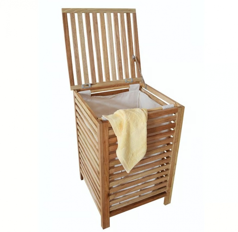 Tvättkorg i valnöt, 56 L, NORWAY, 45 x 45 x H 65 cm , Brun i gruppen Förvaring / Tvätt och tork / Tvättkorgar hos SmartaSaker.se (43092)