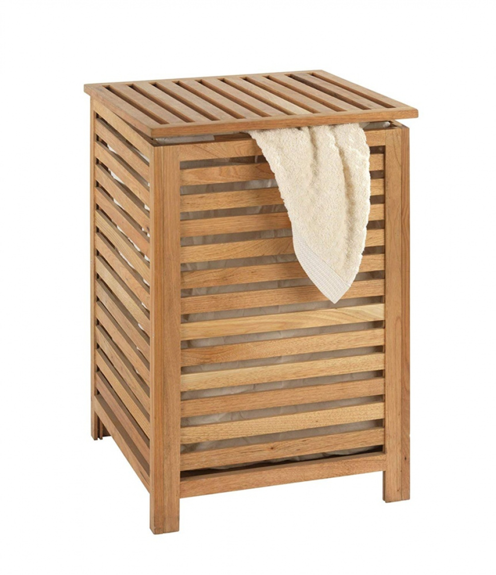 Tvättkorg i valnöt, 56 L, NORWAY, 45 x 45 x H 65 cm , Brun i gruppen Förvaring / Tvätt och tork / Tvättkorgar hos SmartaSaker.se (43092)