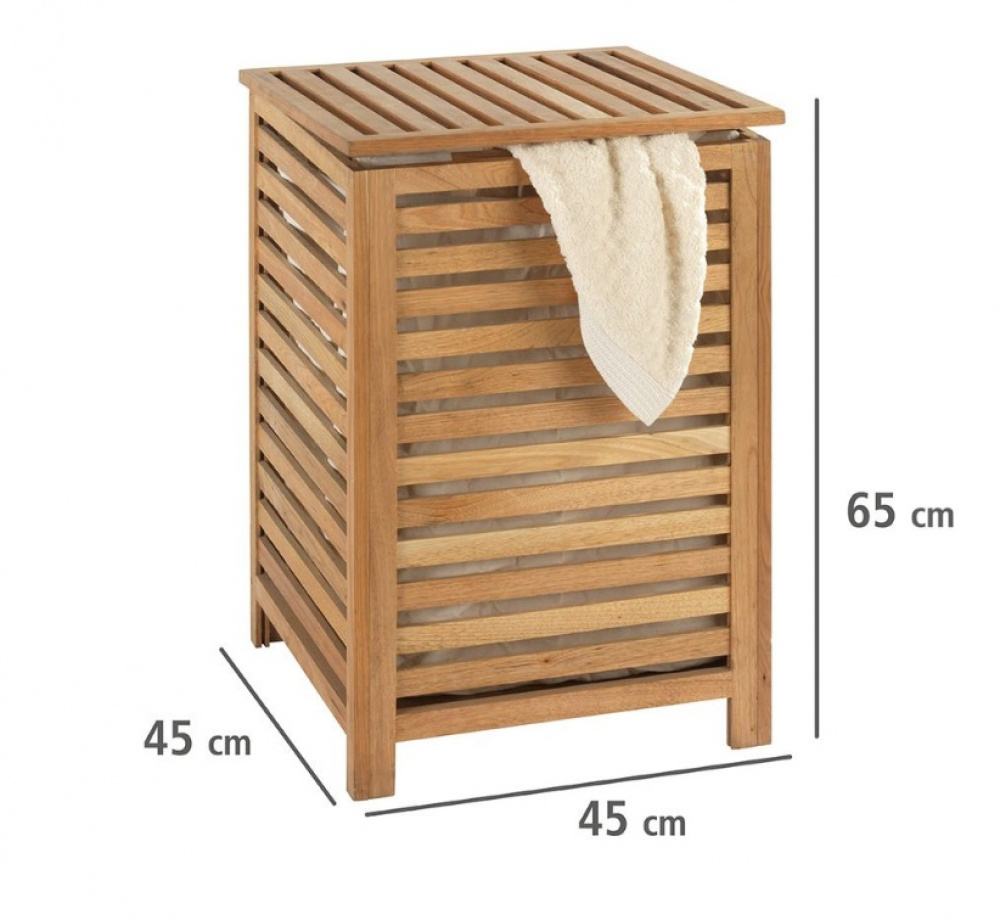 Tvättkorg i valnöt, 56 L, NORWAY, 45 x 45 x H 65 cm , Brun i gruppen Förvaring / Tvätt och tork / Tvättkorgar hos SmartaSaker.se (43092)