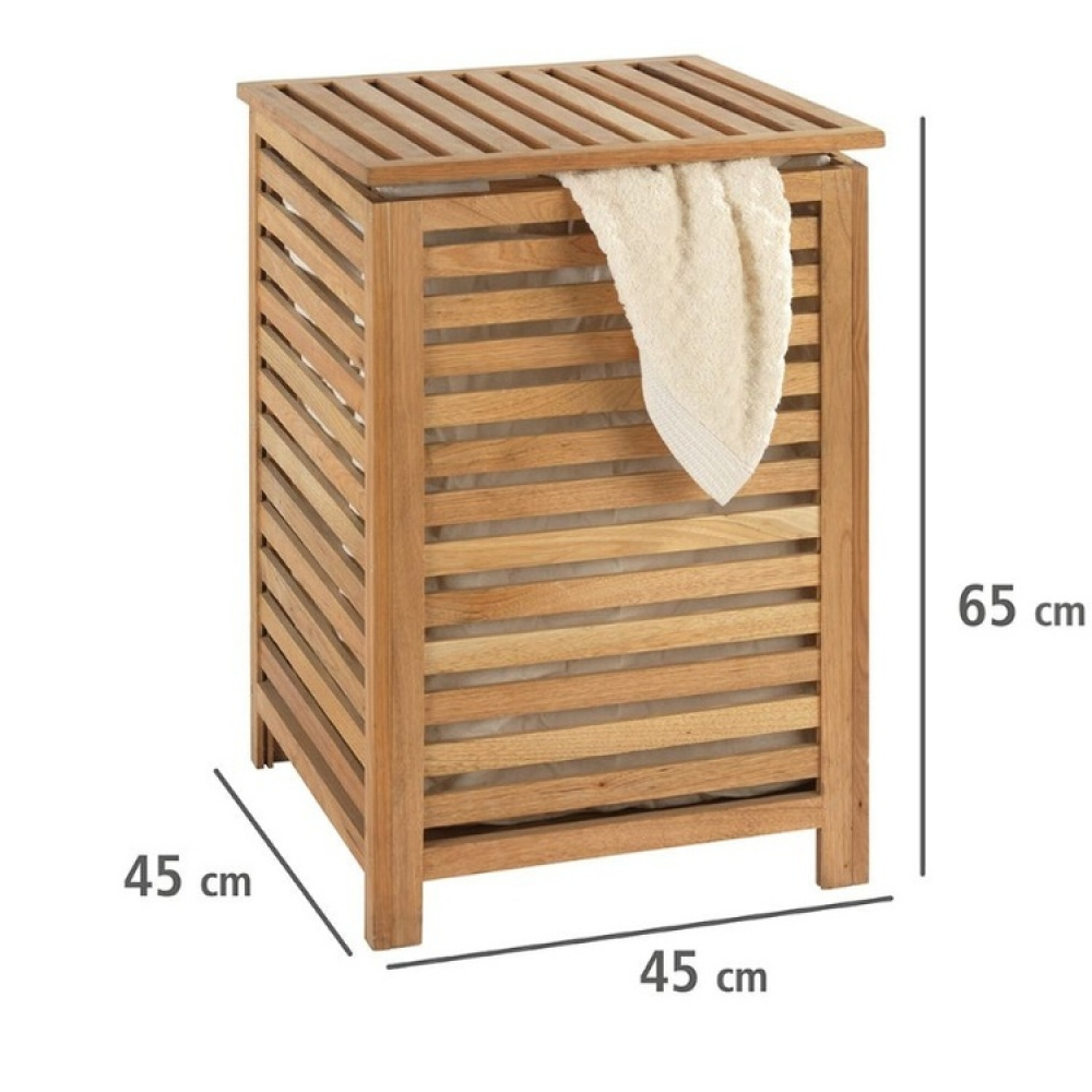 Tvättkorg i valnöt, 56 L, NORWAY, 45 x 45 x H 65 cm , Brun i gruppen Förvaring / Tvätt och tork / Tvättkorgar hos SmartaSaker.se (43092)