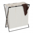 Tvättkorg med 3 fack, 145 L, TRIO XL, 69 x 37 x H 76 cm, Beige / Svart Tvättkorg med 3 fack, 145 L, TRIO XL, 69 x 37 x H 76 cm, Beige / Svart