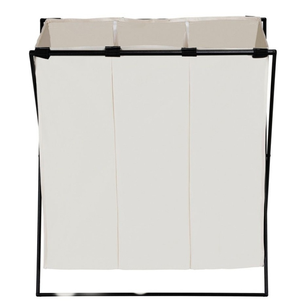 Tvättkorg med 3 fack, 145 L, TRIO XL, 69 x 37 x H 76 cm, Beige / Svart i gruppen Förvaring / Tvätt och tork / Tvättkorgar hos SmartaSaker.se (43094)