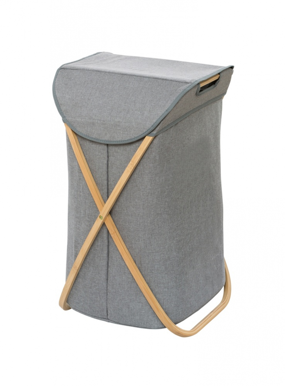 Tvättkorg med bambu ställning, BAHRI, 40 x 30 X H 60 cm, Grå i gruppen Förvaring hos SmartaSaker.se (43095)