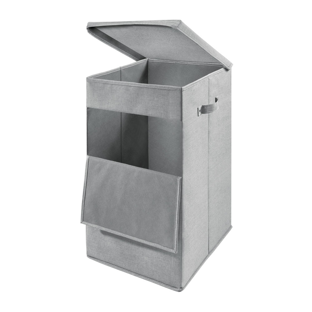 Tvättkorg med lucka, CODI HAMPER, 32 x 36 x H 60 cm, Ljusgrå i gruppen Förvaring / Tvätt och tork / Tvättkorgar hos SmartaSaker.se (43098)
