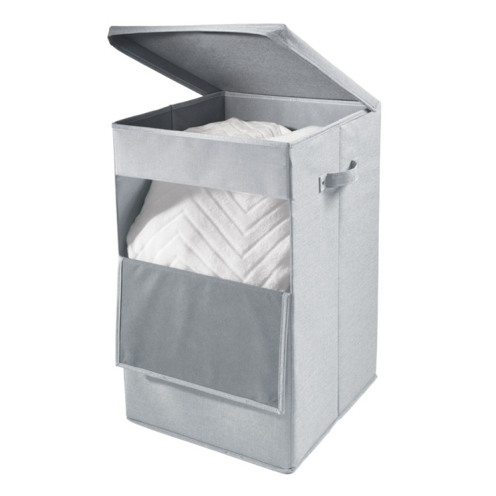 Tvättkorg med lucka, CODI HAMPER, 32 x 36 x H 60 cm, Ljusgrå i gruppen Förvaring / Tvätt och tork / Tvättkorgar hos SmartaSaker.se (43098)