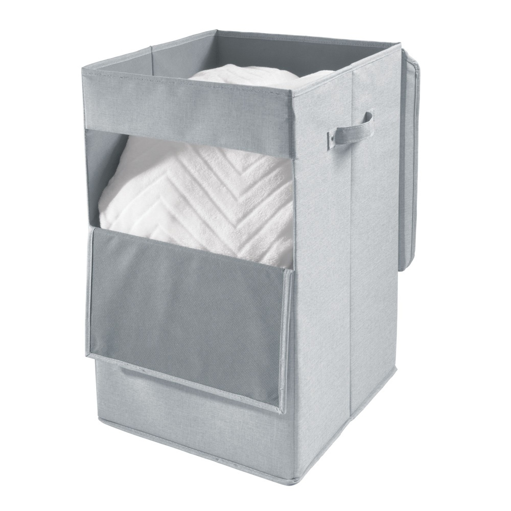 Tvättkorg med lucka, CODI HAMPER, 32 x 36 x H 60 cm, Ljusgrå i gruppen Förvaring / Tvätt och tork / Tvättkorgar hos SmartaSaker.se (43098)