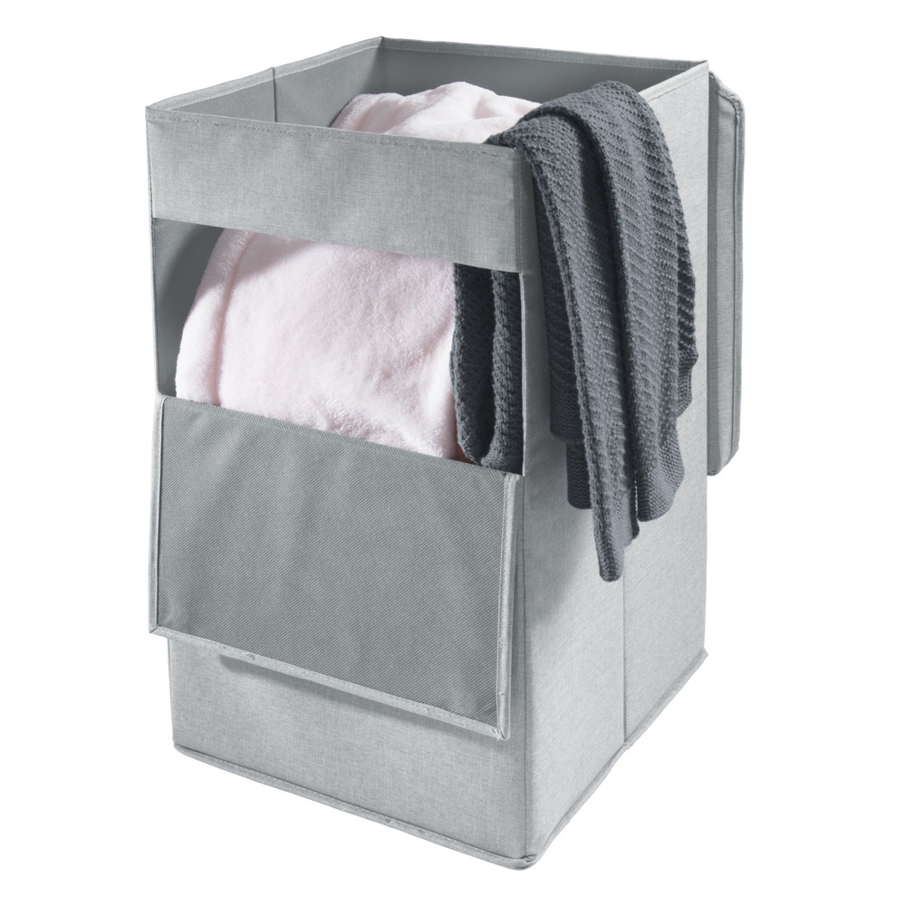 Tvättkorg med lucka, CODI HAMPER, 32 x 36 x H 60 cm, Ljusgrå i gruppen Förvaring / Tvätt och tork / Tvättkorgar hos SmartaSaker.se (43098)