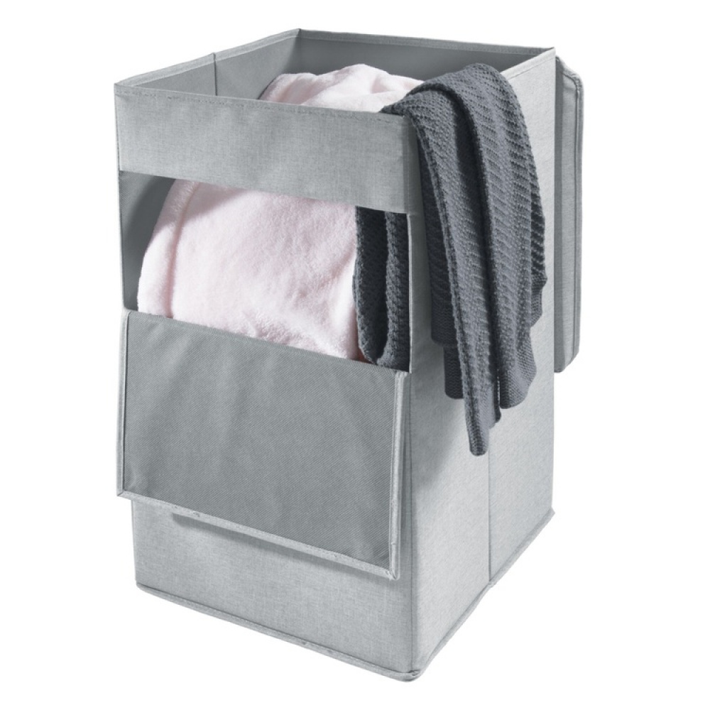 Tvättkorg med lucka, CODI HAMPER, 32 x 36 x H 60 cm, Ljusgrå i gruppen Förvaring / Tvätt och tork / Tvättkorgar hos SmartaSaker.se (43098)