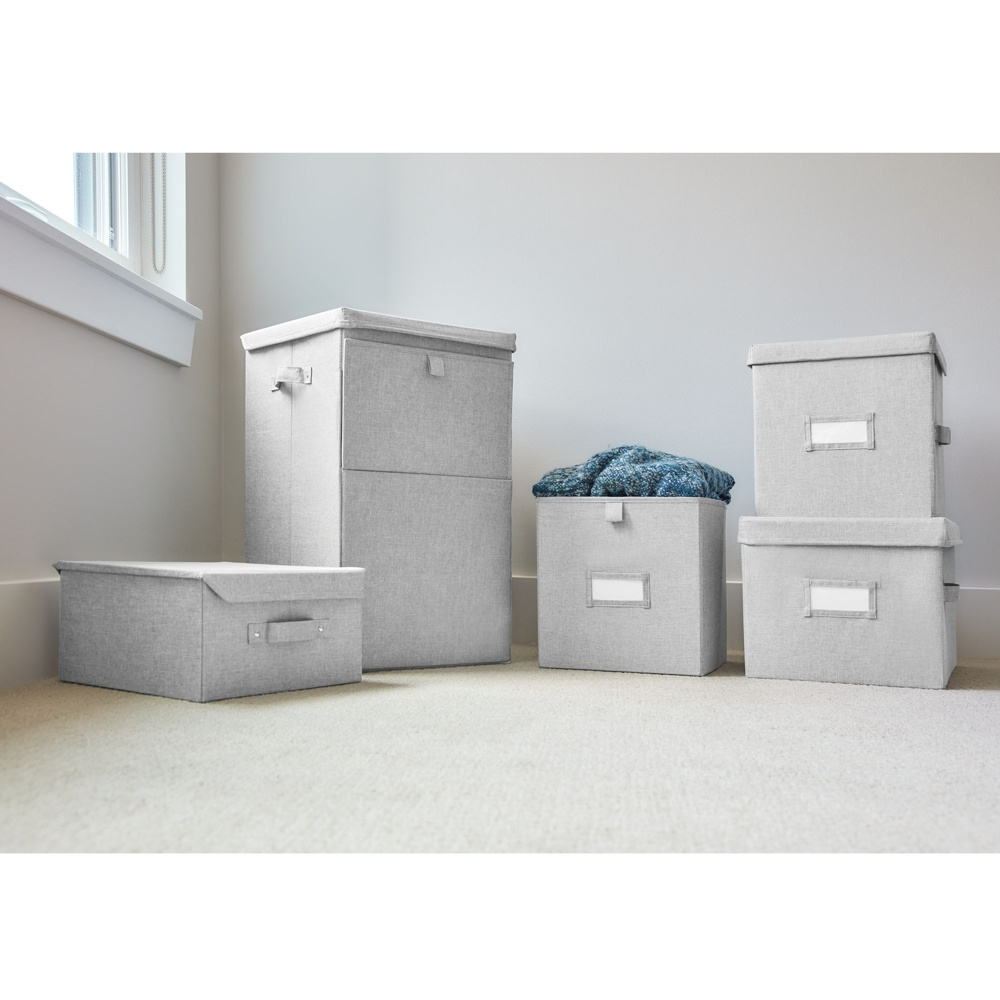 Tvättkorg med lucka, CODI HAMPER, 32 x 36 x H 60 cm, Ljusgrå i gruppen Förvaring / Tvätt och tork / Tvättkorgar hos SmartaSaker.se (43098)