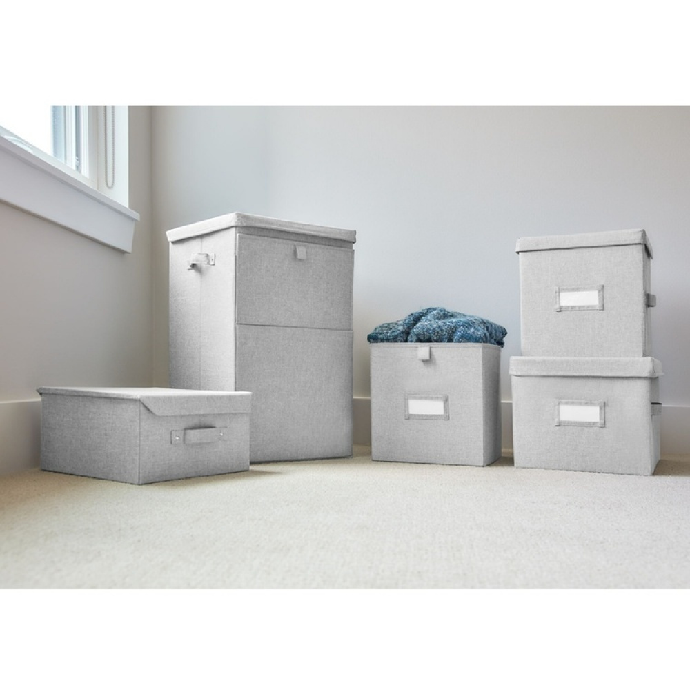 Tvättkorg med lucka, CODI HAMPER, 32 x 36 x H 60 cm, Ljusgrå i gruppen Förvaring / Tvätt och tork / Tvättkorgar hos SmartaSaker.se (43098)