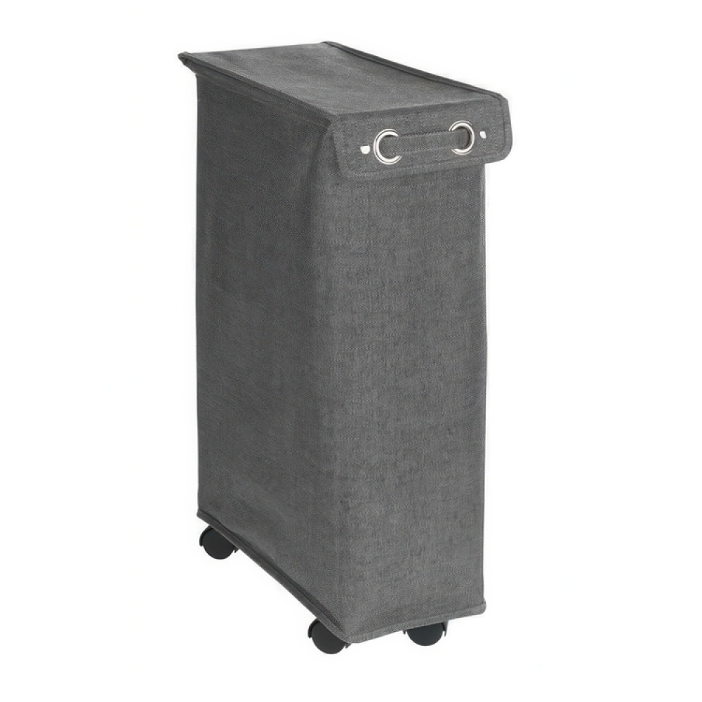 Tvättkorg på hjul, Extra Smal, CORNO PRIME, 18,5 x 40 x H 60 cm, Svart / Vit i gruppen Förvaring / Tvätt och tork / Tvättkorgar hos SmartaSaker.se (43101)