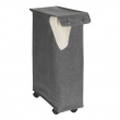 Tvättkorg på hjul, Extra Smal, CORNO PRIME, 18,5 x 40 x H 60 cm, Svart / Vit Tvättkorg på hjul, Extra Smal, CORNO PRIME, 18,5 x 40 x H 60 cm, Svart / Vit