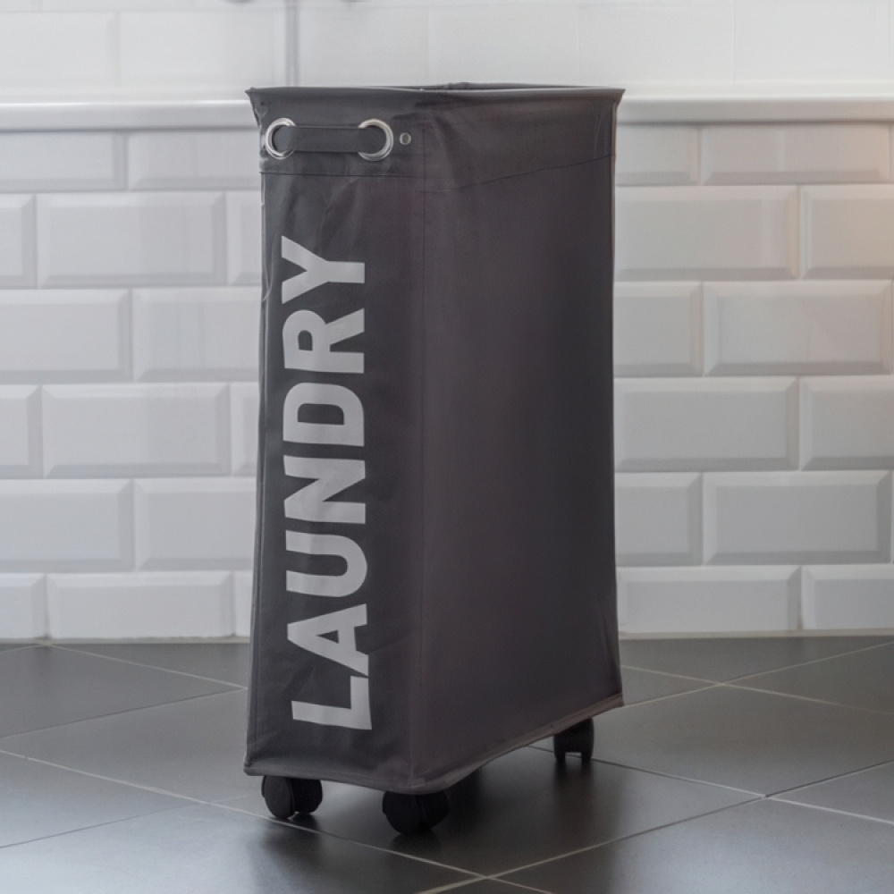 Tvättkorg på hjul, Extra Smal, LAUNDRY, 18,5 x 40 x H 60 cm i gruppen Förvaring / Tvätt och tork / Tvättkorgar hos SmartaSaker.se (43103)