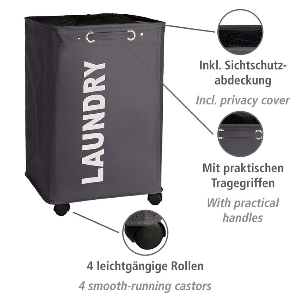 Tvättkorg på hjul, LAUNDRY, 40 x 33 x H 60 cm i gruppen Förvaring / Tvätt och tork / Tvättkorgar hos SmartaSaker.se (43104)