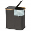 Tvättkorg, 2-delad, PORTABIANCHERIA DOPPIO, 54 x 34 x H 58,5cm, Mörkgrå /Bambu Tvättkorg, 2-delad, PORTABIANCHERIA DOPPIO, 54 x 34 x H 58,5cm, Mörkgrå /Bambu