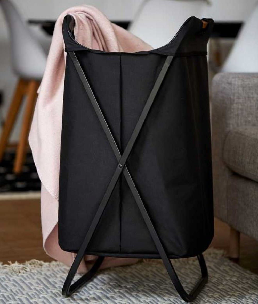 Tvättkorg, Metallställning, LOFT, 41 x 42 x H 80 cm, Svart i gruppen Förvaring / Tvätt och tork / Tvättkorgar hos SmartaSaker.se (43107)