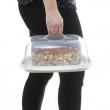 Tårtfat med lock, SISTEMA BAKE IT CAKE & CUPCAKE BOX. Transparent / Vit Tårtfat med lock, SISTEMA BAKE IT CAKE & CUPCAKE BOX. Transparent / Vit