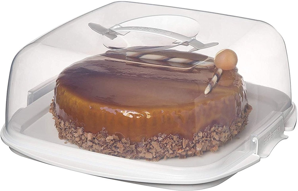 Tårtfat med lock, SISTEMA BAKE IT CAKE & CUPCAKE BOX. Transparent / Vit i gruppen Förvaring / Köksförvaring hos SmartaSaker.se (43145)