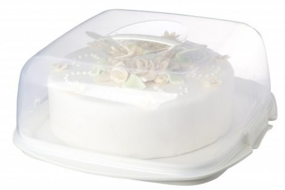 Tårtfat med lock, SISTEMA BAKE IT CAKE & CUPCAKE BOX. Transparent / Vit i gruppen Förvaring / Köksförvaring hos SmartaSaker.se (43145)