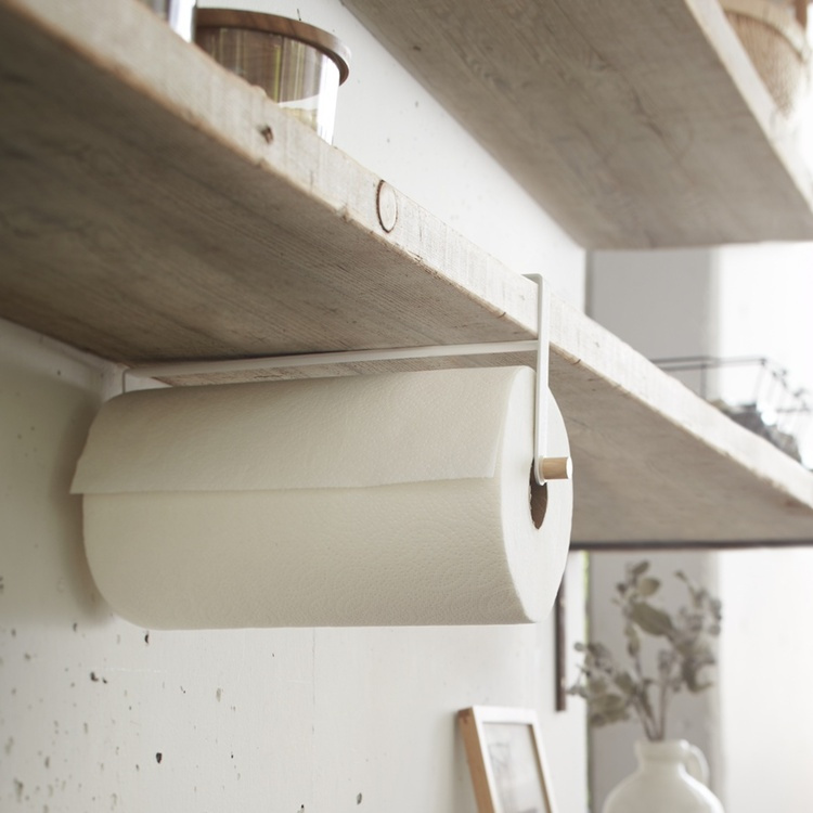 Under hylla hållare för hushållspapper, TOSCA PAPER TOWEL HOLDER, Yamazaki, Vit i gruppen Förvaring / Köksförvaring / Organisera köksskåp / Under diskbänksförvaring hos SmartaSaker.se (43149)