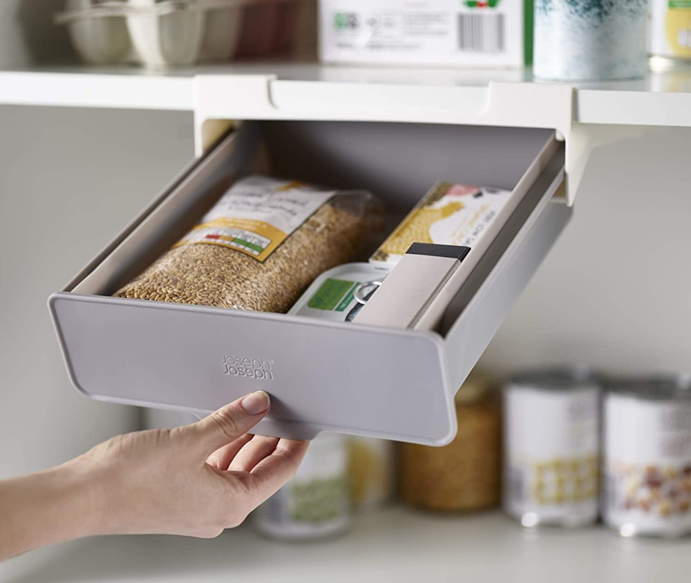 Under Hylla Låda, CUPBOARD STORE UNDER SHELF, Joseph Joseph, 23,5 x 21 cm H 7 cm, Grå i gruppen Förvaring / Köksförvaring hos SmartaSaker.se (43152)