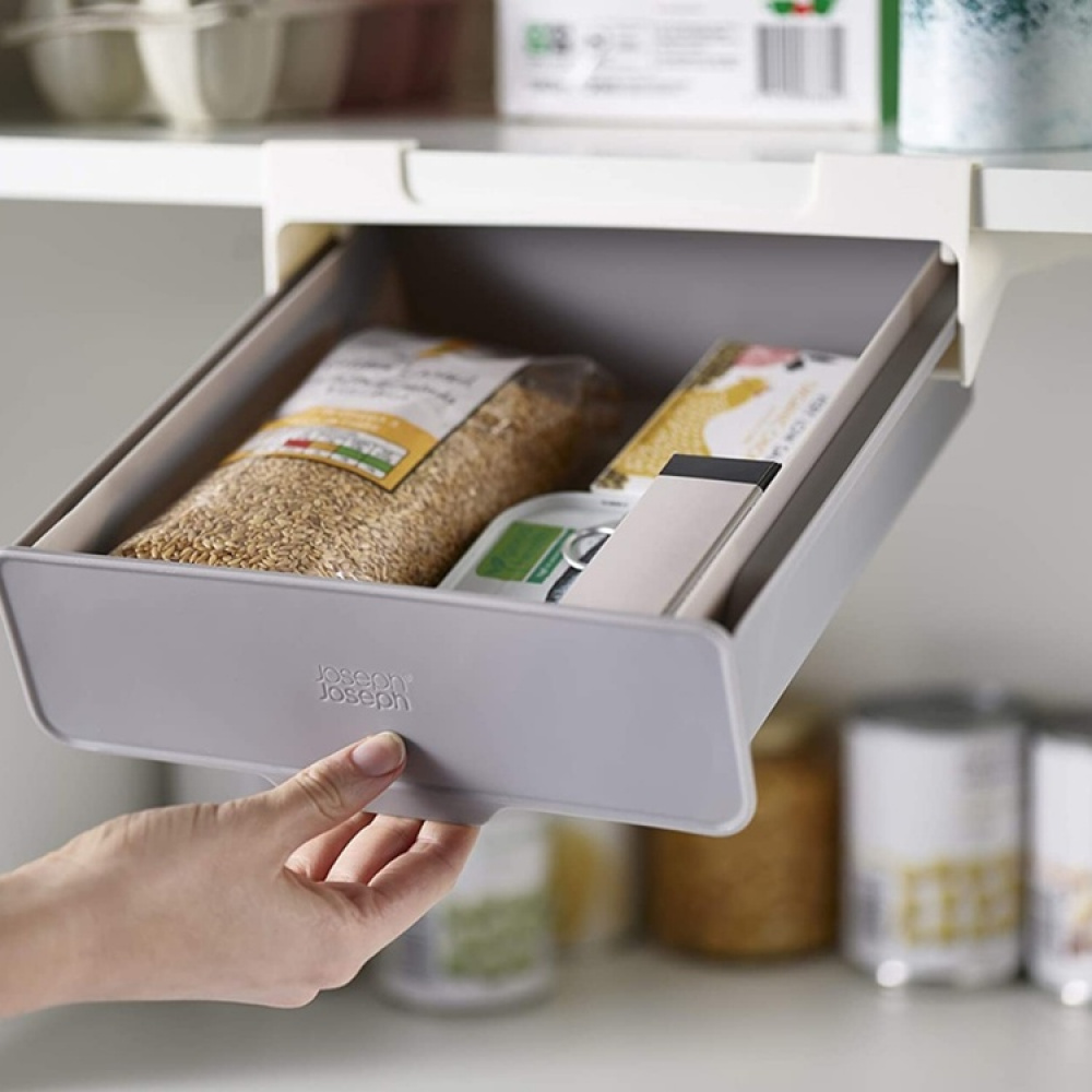 Under Hylla Låda, CUPBOARD STORE UNDER SHELF, Joseph Joseph, 23,5 x 21 cm H 7 cm, Grå i gruppen Förvaring / Köksförvaring / Organisera köksskåp / Under hyllan-förvaring hos SmartaSaker.se (43152)