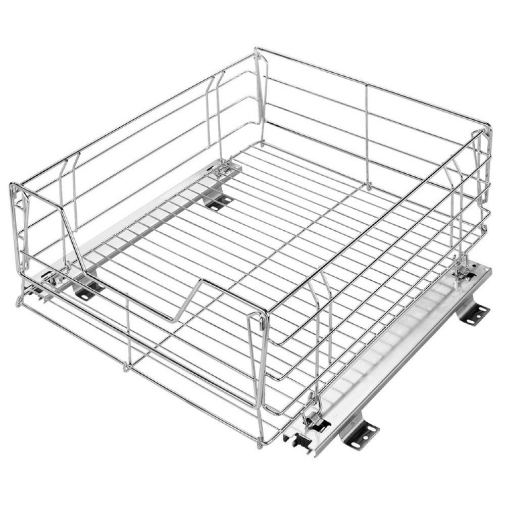 Utdragbar hylla för köksskåp, MAXI SLIDING RACK, 50 x 50 x H 23 cm, Silver i gruppen Förvaring / Köksförvaring / Organisera köksskåp hos SmartaSaker.se (43162)