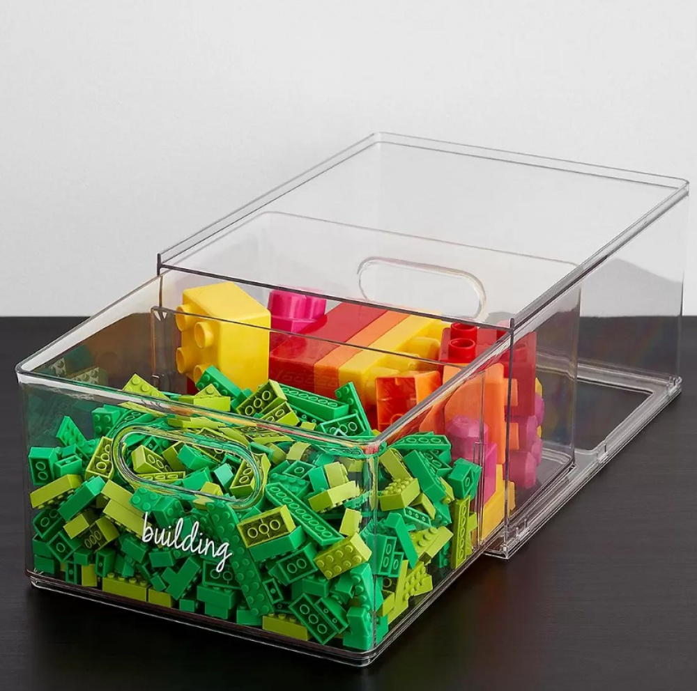 Utdragbar låda med avdelare, THE HOME EDIT ALL PURPOSE BIN DRAWER, 27,3 x 35,6 x H 17cm, Transparent i gruppen Förvaring / Förvaringslådor hos SmartaSaker.se (43168)