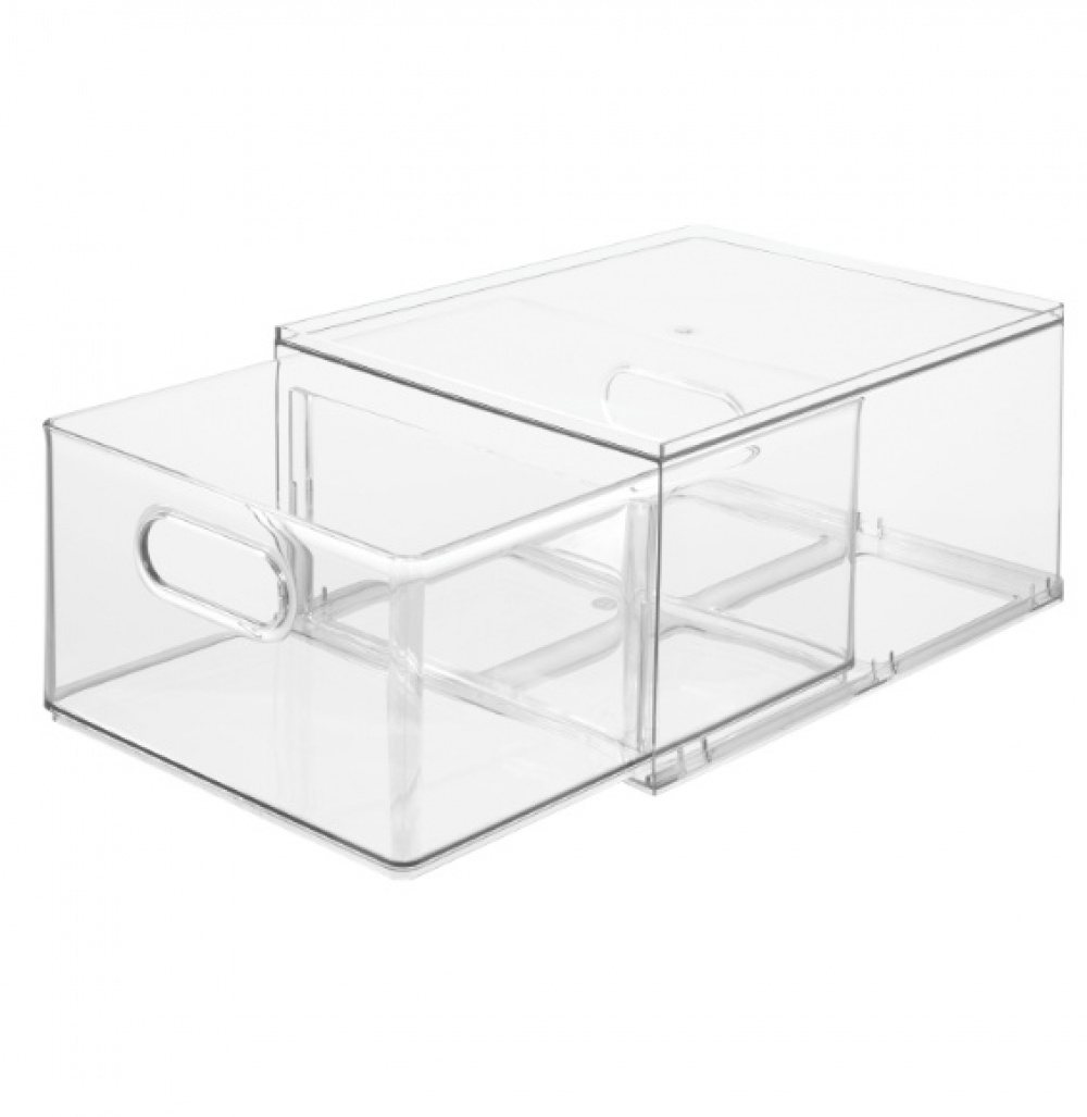 Utdragbar låda med avdelare, THE HOME EDIT ALL PURPOSE BIN DRAWER, 27,3 x 35,6 x H 17cm, Transparent i gruppen Förvaring / Förvaringslådor hos SmartaSaker.se (43168)
