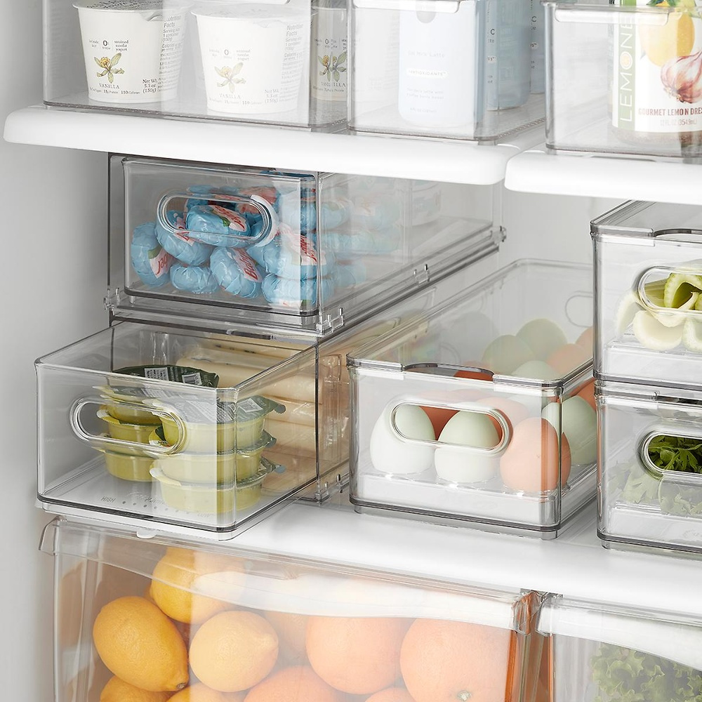 Utdragbar låda med avdelare, THE HOME EDIT FRIDGE DRAWER, 17x 31,4 x H 12 cm, Transparent i gruppen Förvaring / Köksförvaring / Kylskåpsförvaring hos SmartaSaker.se (43169)