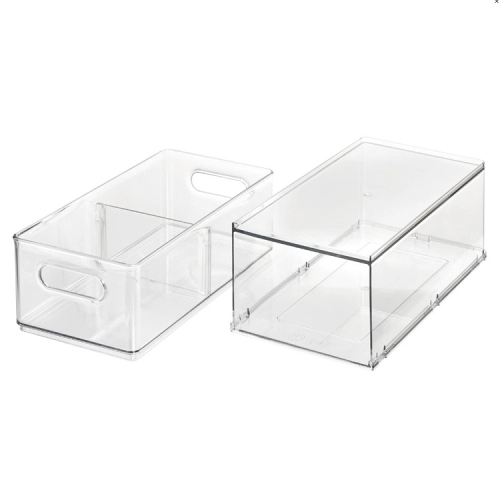 Utdragbar låda med avdelare, THE HOME EDIT FRIDGE DRAWER, 17x 31,4 x H 12 cm, Transparent i gruppen Förvaring / Köksförvaring / Kylskåpsförvaring hos SmartaSaker.se (43169)