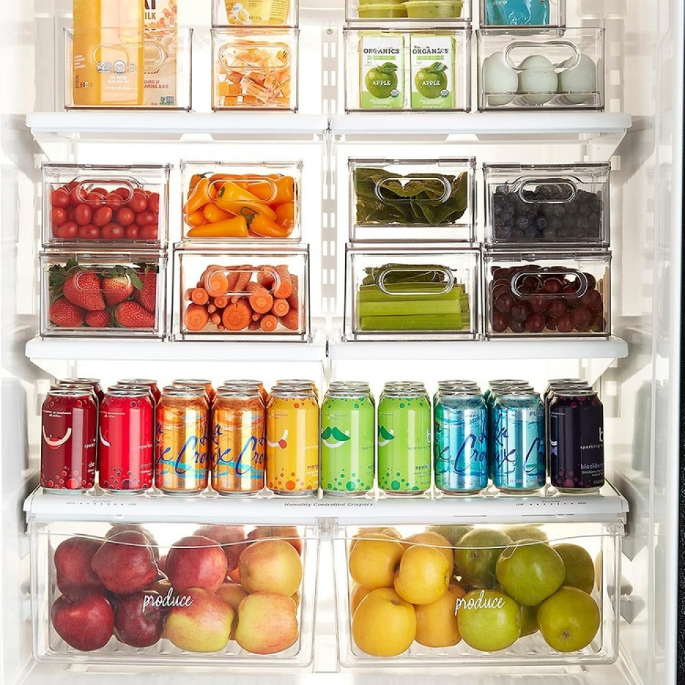 Utdragbar låda med avdelare, THE HOME EDIT FRIDGE DRAWER, 17x 31,4 x H 12 cm, Transparent i gruppen Förvaring / Köksförvaring / Kylskåpsförvaring hos SmartaSaker.se (43169)