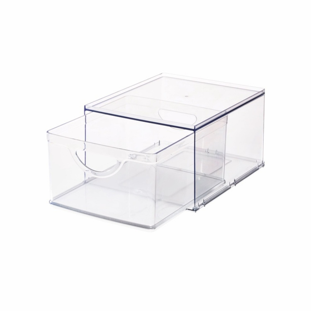 Utdragbar låda. Stapelbar, RPET CABINET BIN DRAWER, 26,5 x 22,4 x H 14,6 cm, Transparent i gruppen Förvaring / Köksförvaring / Organisera köksskåp hos SmartaSaker.se (43172)