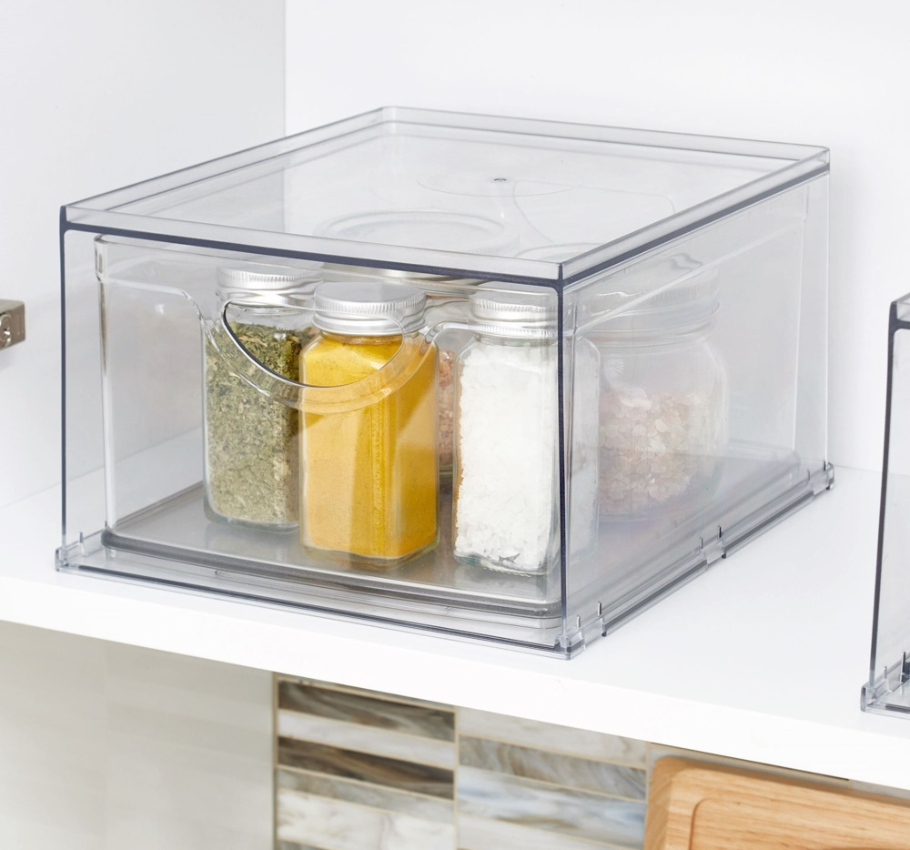 Utdragbar låda. Stapelbar, RPET CABINET BIN DRAWER, 26,5 x 22,4 x H 14,6 cm, Transparent i gruppen Förvaring / Köksförvaring / Organisera köksskåp hos SmartaSaker.se (43172)