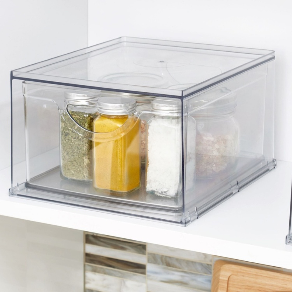 Utdragbar låda. Stapelbar, RPET CABINET BIN DRAWER, 26,5 x 22,4 x H 14,6 cm, Transparent i gruppen Förvaring / Köksförvaring / Organisera köksskåp hos SmartaSaker.se (43172)