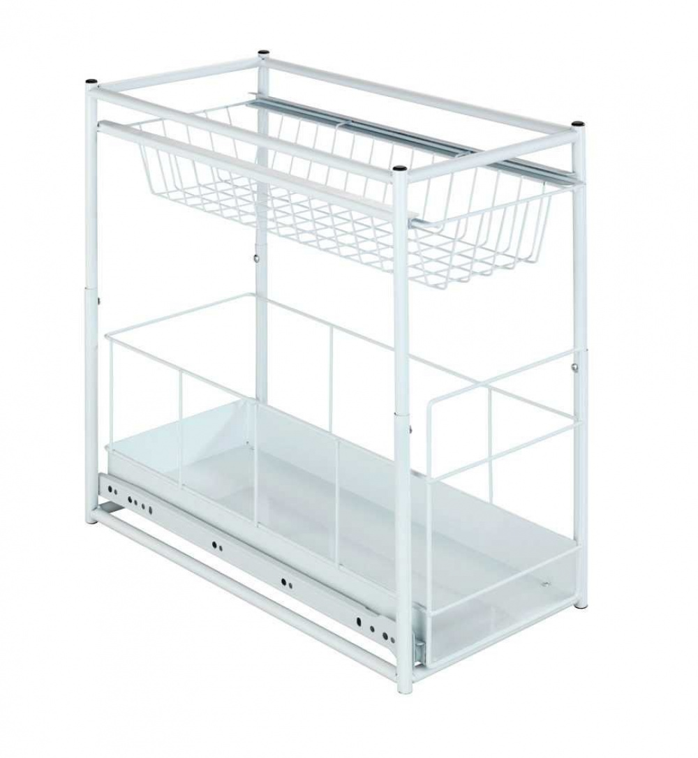 Utdragbara korgar för skåp, WANJA, 45 x 23 x H 45 cm, Vit i gruppen Förvaring / Köksförvaring / Organisera köksskåp / Under diskbänksförvaring hos SmartaSaker.se (43173)