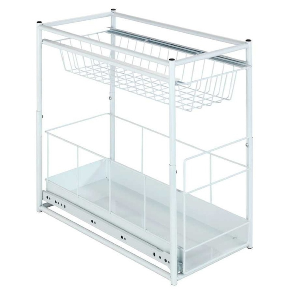 Utdragbara korgar för skåp, WANJA, 45 x 23 x H 45 cm, Vit i gruppen Förvaring / Köksförvaring / Organisera köksskåp / Under diskbänksförvaring hos SmartaSaker.se (43173)