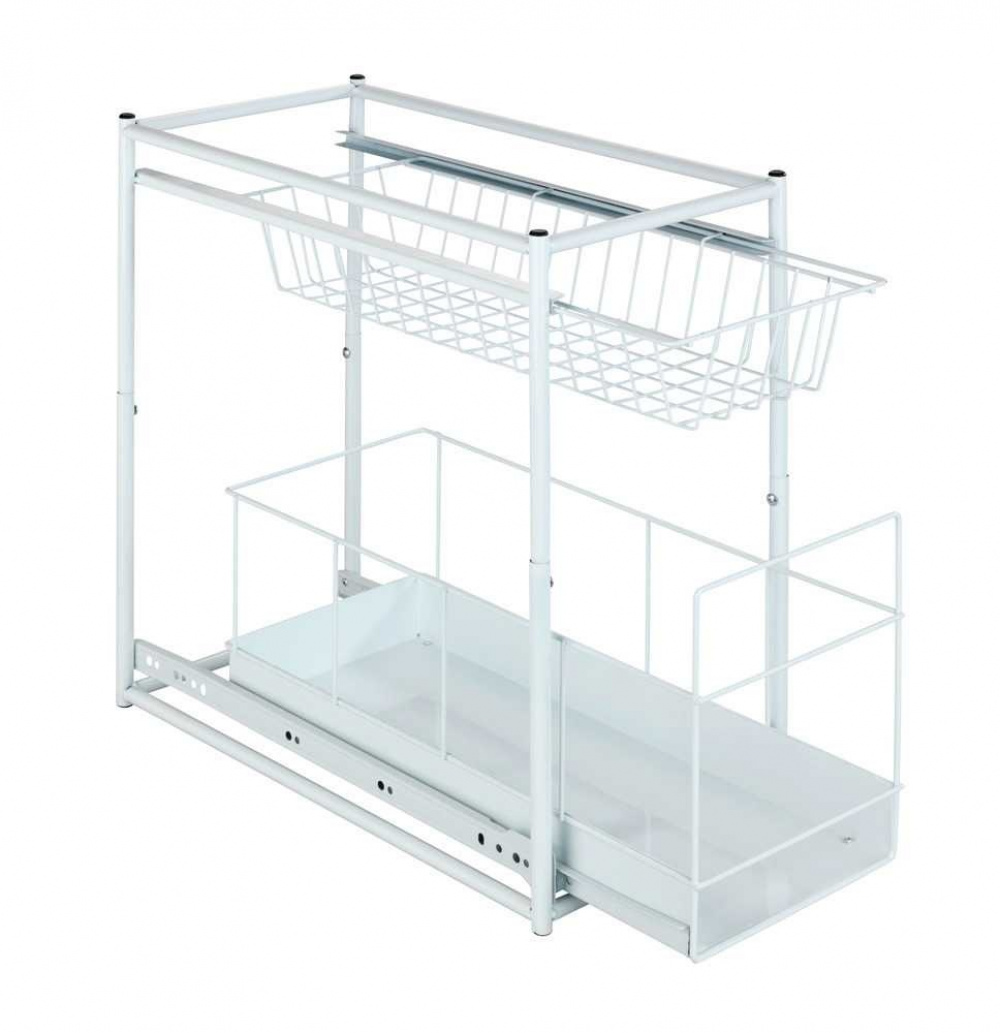 Utdragbara korgar för skåp, WANJA, 45 x 23 x H 45 cm, Vit i gruppen Förvaring / Köksförvaring / Organisera köksskåp / Under diskbänksförvaring hos SmartaSaker.se (43173)