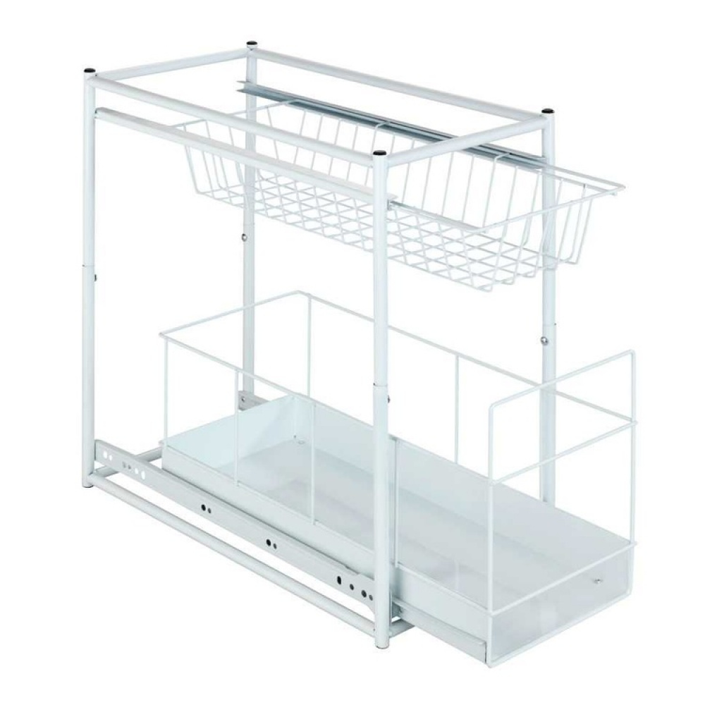 Utdragbara korgar för skåp, WANJA, 45 x 23 x H 45 cm, Vit i gruppen Förvaring / Köksförvaring / Organisera köksskåp / Under diskbänksförvaring hos SmartaSaker.se (43173)