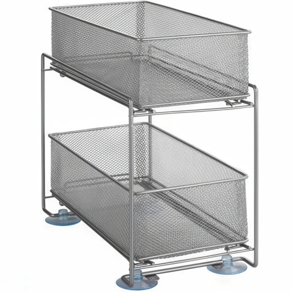 Utdragbara korgar, PULL-OUT- STORAGE, 35 x 19 x H 34 cm, Silver i gruppen Förvaring / Köksförvaring / Organisera köksskåp / Under diskbänksförvaring hos SmartaSaker.se (43174)