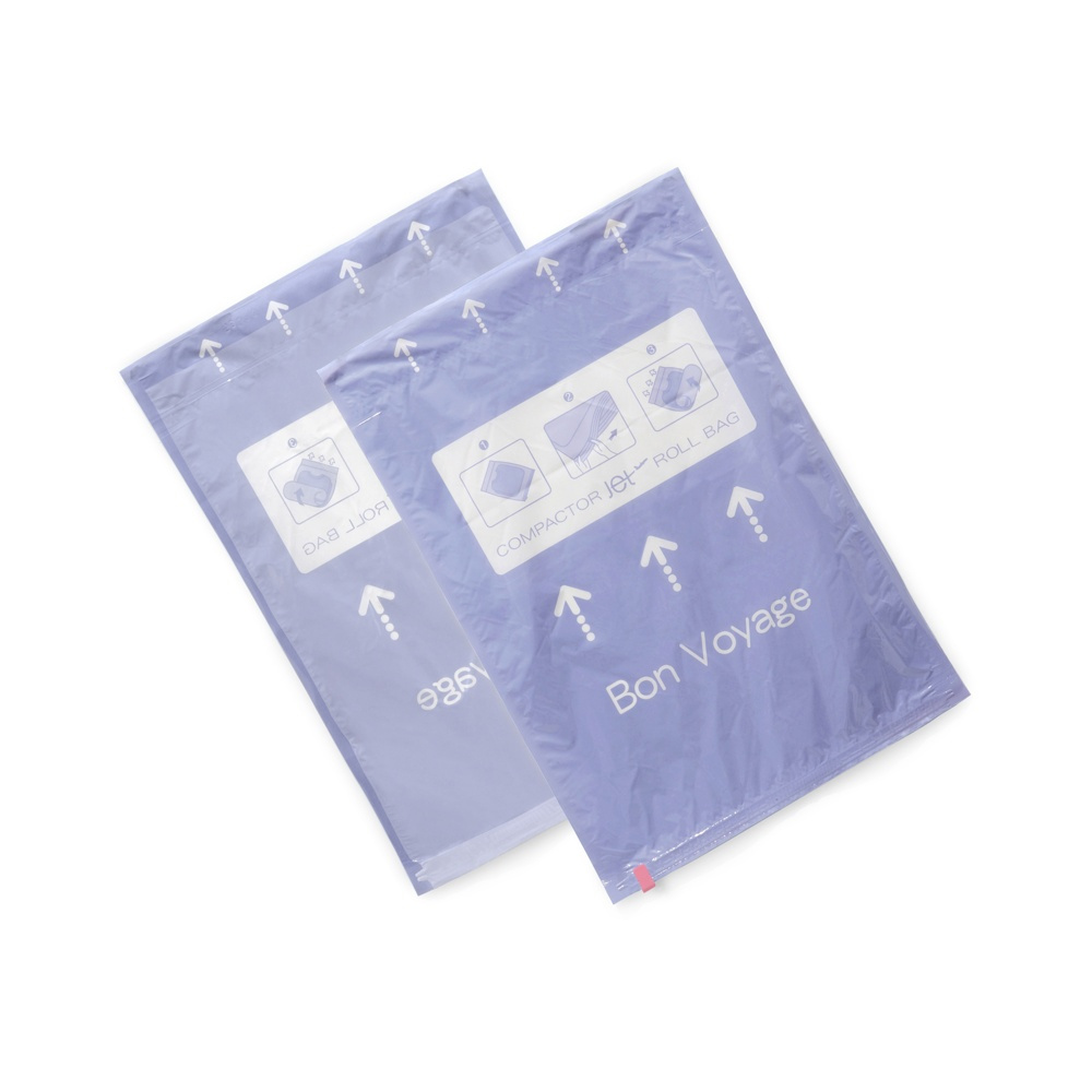 Vakuumpåsar, 2 st, MANUAL ROLL-UP, Medium, 65 x 45 cm, Klar / Blå i gruppen Förvaring / Garderobsförvaring / Vakuumförvaring / Manuella vakuumpåsar hos SmartaSaker.se (43184)