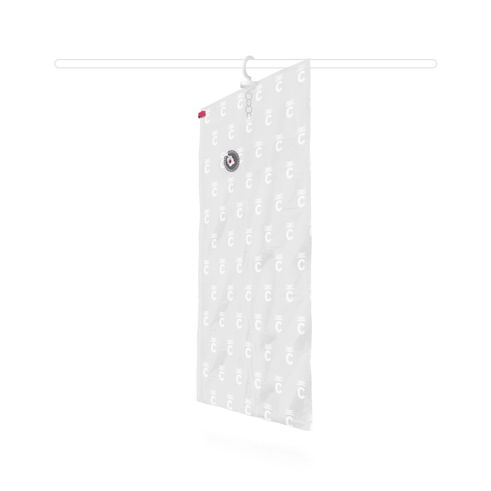 Vakuumpåse med galge, ESPACE LONG, Lång, 70 x H 145 cm, Transparent i gruppen Förvaring / Garderobsförvaring / Vakuumförvaring / Hängande vakuumpåsar hos SmartaSaker.se (43187)