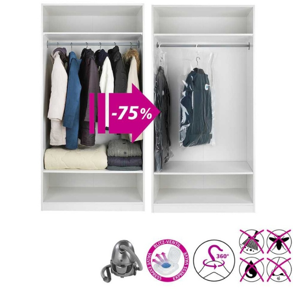 Vakuumpåse med galge, RAUMSPAR LARGE, 70 x H 105 cm, Klar i gruppen Förvaring / Garderobsförvaring / Vakuumförvaring / Hängande vakuumpåsar hos SmartaSaker.se (43190)
