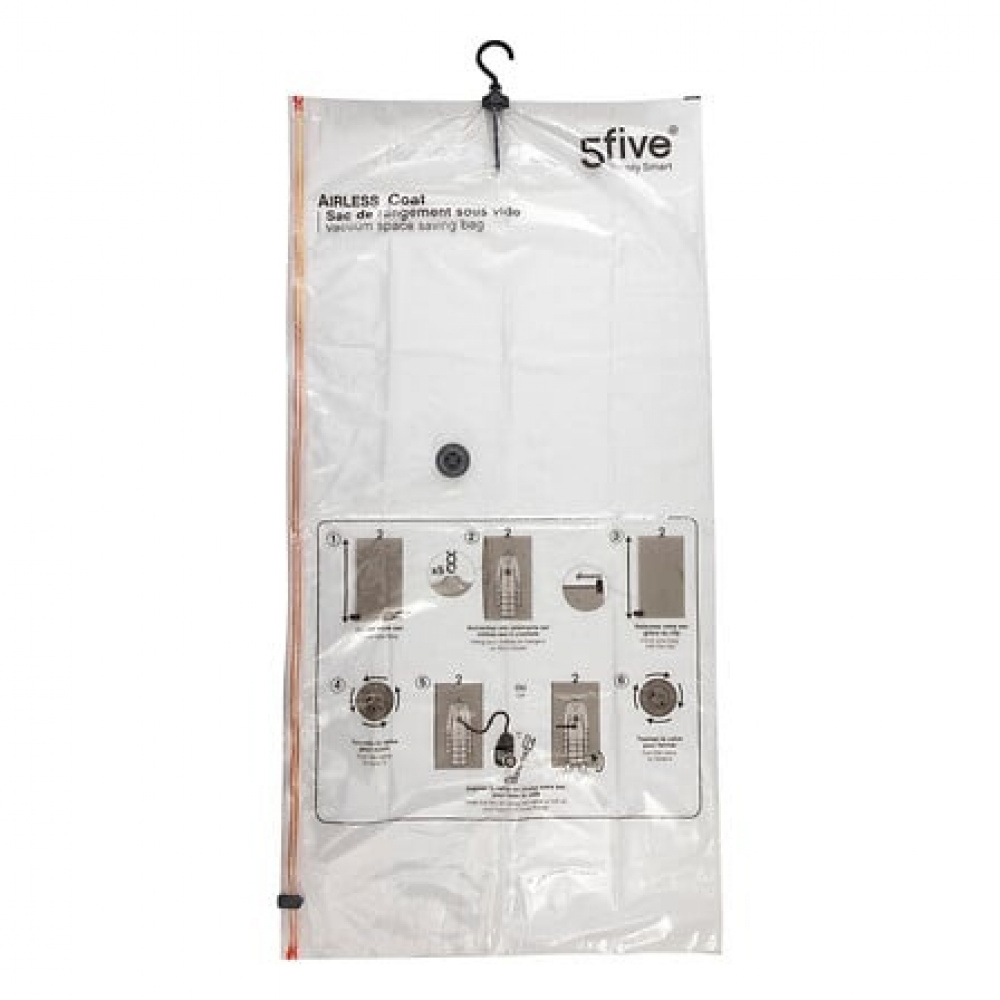Vakuumpåse med galge, SAC COMPRESSEUR, 69 x H 138 cm, Klar i gruppen Förvaring / Garderobsförvaring / Vakuumförvaring / Hängande vakuumpåsar hos SmartaSaker.se (43192)