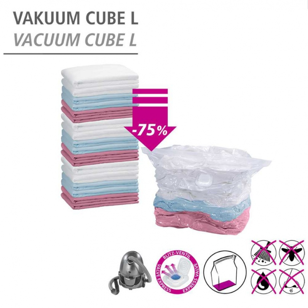 Vakuumpåse, VACUUM CUBE LARGE, 70 x 35 x H 100 cm, Klar i gruppen Förvaring / Garderobsförvaring / Vakuumförvaring / Manuella vakuumpåsar hos SmartaSaker.se (43198)