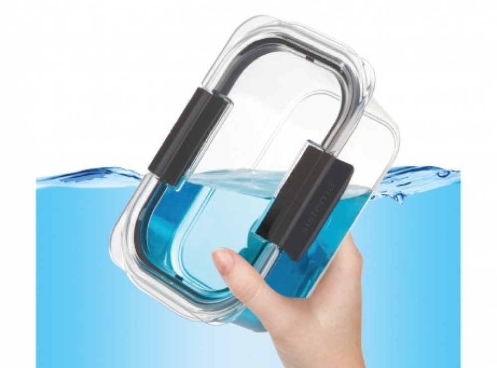 Vattentät matlåda, 2000 ml, BRILLIANCE LARGE, 28 x 19 x H 7 cm, Sistema, Klar / Svart i gruppen Förvaring / Köksförvaring / Matlådor / Sistema matlådor hos SmartaSaker.se (43208)