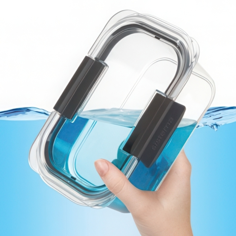 Vattentät matlåda, 2000 ml, BRILLIANCE LARGE, 28 x 19 x H 7 cm, Sistema, Klar / Svart i gruppen Förvaring / Köksförvaring / Matlådor / Sistema matlådor hos SmartaSaker.se (43208)